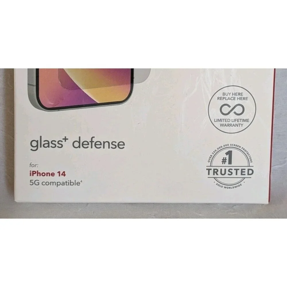 New ZAGG iPhone 14 Screen Protector InvisibleShield Glass+ Defense 5G Compatible